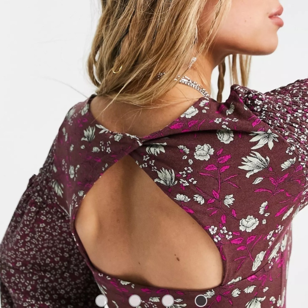 Free People love story maxi dress in winter mixed floral SXS 198$ - Picture 8 of 15